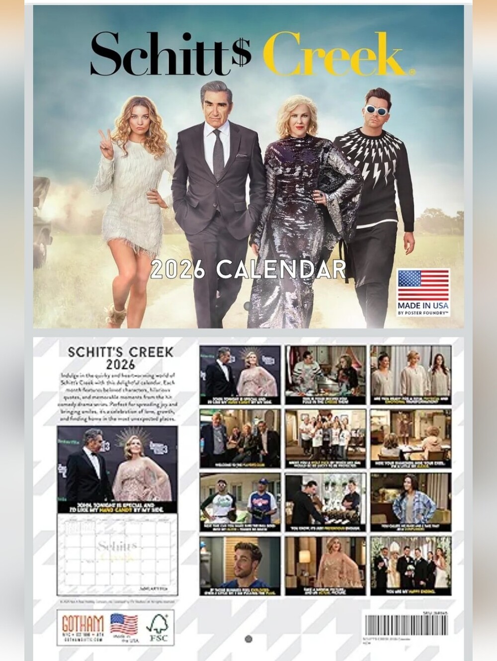 Schitts Creek 2026 Wall Calendar Poster Foundry TV Show Quotes Rose Family NEW